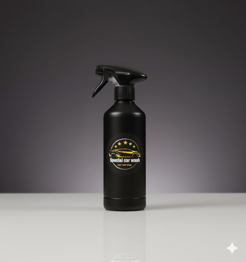 Clear Glass spray used as a satin tyre dressing